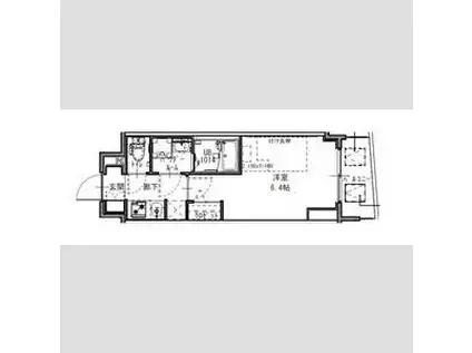 S-RESIDENCE福島玉川TRES(1K/2階)の間取り写真