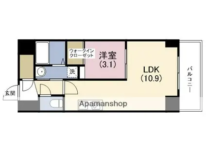 セレニテ本町東リアン(1LDK/10階)の間取り写真