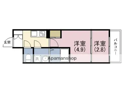 METROSA谷町六丁目ノース(2K/14階)の間取り写真