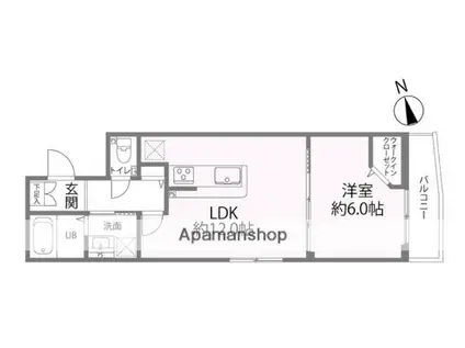 クレール今里(1LDK/2階)の間取り写真