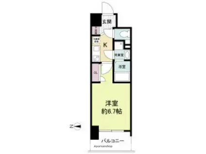 セレニテ心斎橋グランデ(1K/6階)の間取り写真