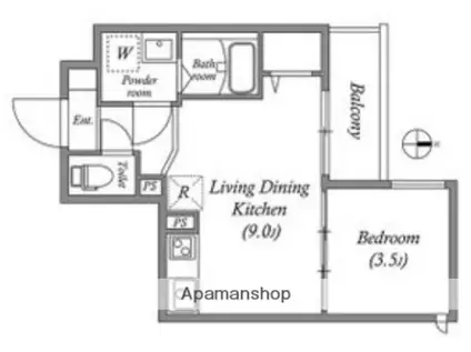 ROYAL MAISON 城東(1LDK/4階)の間取り写真