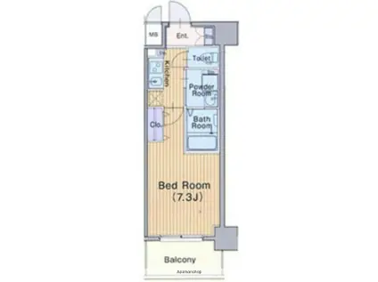 ミュプレ北浜(1K/7階)の間取り写真