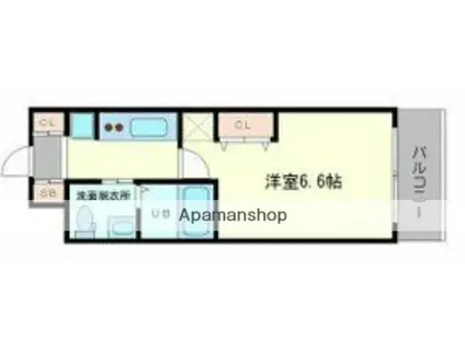 アーデンタワー本町イースト(1K/11階)の間取り写真