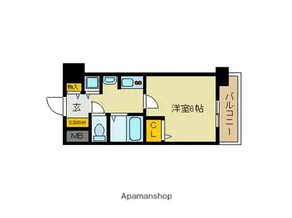 プレサンス東本町(1K/5階)の間取り写真