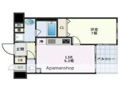 サーパス松屋町筋(1LDK/5階)の間取り写真