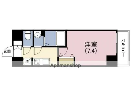 ソルテラスOSAKA MID イーストクレアスト(1K/4階)の間取り写真