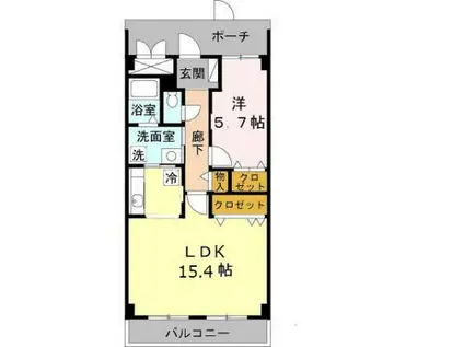 エルロード住吉6号館(1LDK/4階)の間取り写真