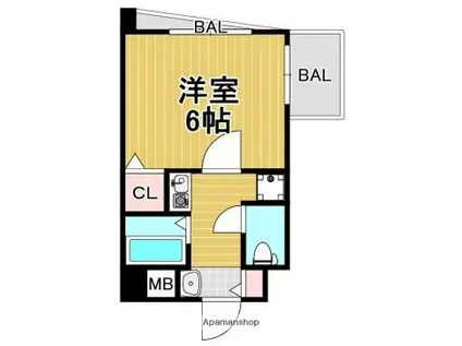 キャッスルプラザ壱番館(1K/5階)の間取り写真