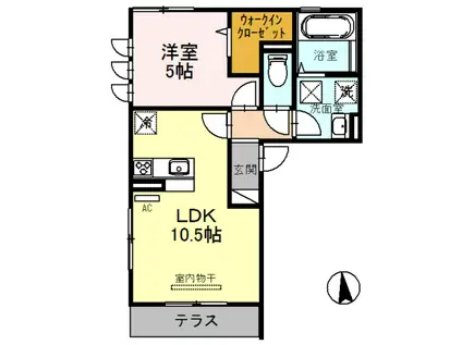 サンシャイン喜連(1LDK/1階)の間取り写真