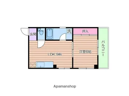 田平ビル(1LDK/5階)の間取り写真