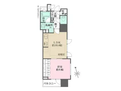 グランスイート阿倍野駅前ローレルコート(1LDK/9階)の間取り写真