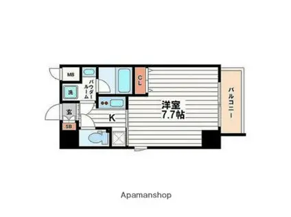ファーストレジデンス天満橋(1K/5階)の間取り写真