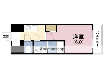 エスリード ザ・イーストレジデンス大阪城(1K/6階)の間取り写真