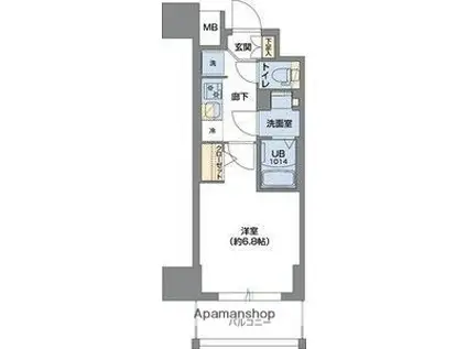 METROSA谷町六丁目サウス(1K/7階)の間取り写真