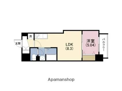 LUXE深江橋Ⅱ(1LDK/5階)の間取り写真