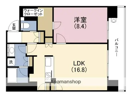 リーガルタワー船場(1LDK/2階)の間取り写真