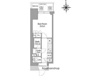 コンフォリア・リヴ博労町一丁目Q(1K/8階)の間取り写真