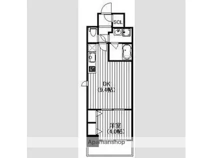 セイル淀屋橋(1LDK/14階)の間取り写真