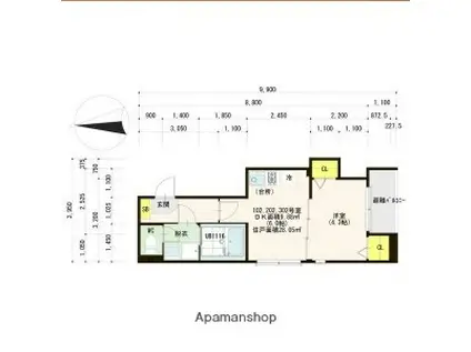 ハーモニーテラス新今里IV(1DK/3階)の間取り写真