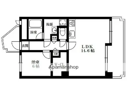 京橋アドバンス21(1LDK/10階)の間取り写真
