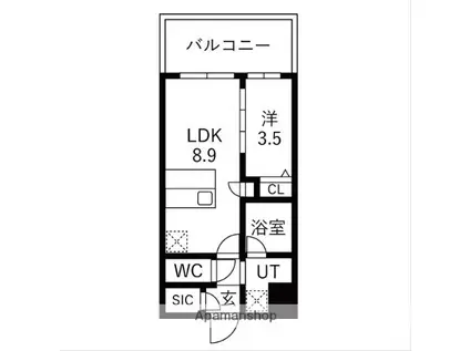 スプランディッド玉造(1LDK/5階)の間取り写真
