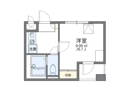 レオパレスアストラーレ茶屋町東(1K/6階)の間取り写真