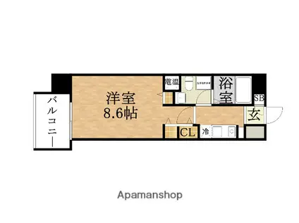 グラマシー京橋(1K/4階)の間取り写真