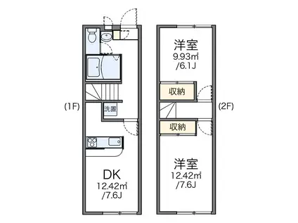 レオパレスサニーハイム光善寺(2DK/1階)の間取り写真