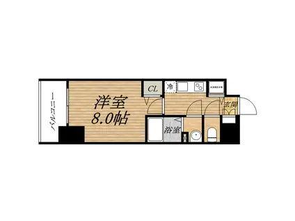 プレサンス谷町七丁目2(1K/6階)の間取り写真