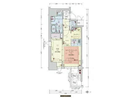 プレサンス北浜レガーロ(1LDK/9階)の間取り写真