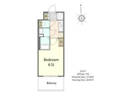 S-RESIDENCE高井田BELETA(1K/7階)の間取り写真