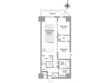 コンフォリア・リヴ谷町四丁目(2LDK/3階)の間取り写真