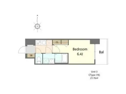 SーRESIDENCE小阪AZURE(1K/10階)の間取り写真