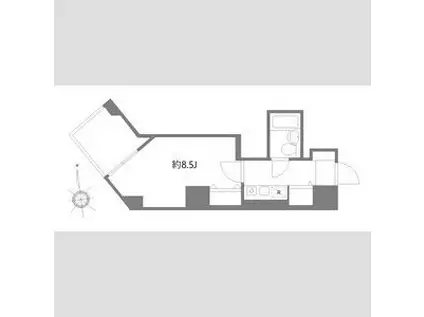 ロータリー天神橋(1K/9階)の間取り写真