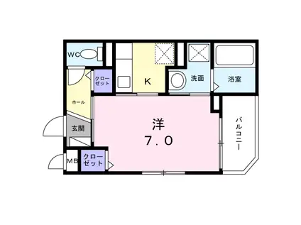 アルマグラータ(1K/3階)の間取り写真