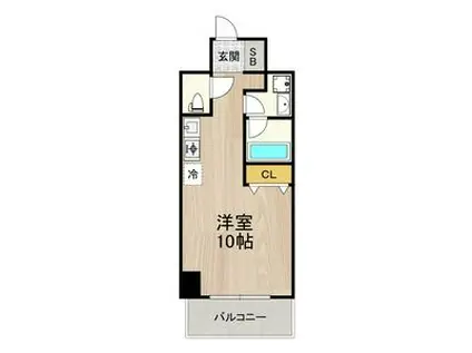 レジデンス釣鐘(1K/8階)の間取り写真