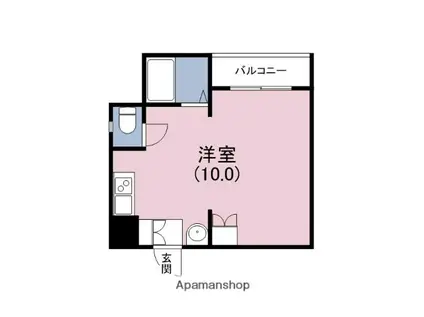 ハイツマツバラ(ワンルーム/2階)の間取り写真