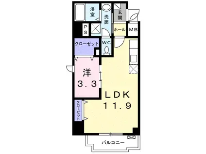アールメゾン道頓堀(1LDK/3階)の間取り写真