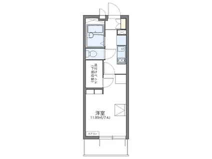 レオパレスLEAF(1K/4階)の間取り写真