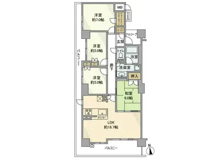 ローレルスクエア尼崎ルネ・ガーデンテラス(4LDK/18階)の間取り写真