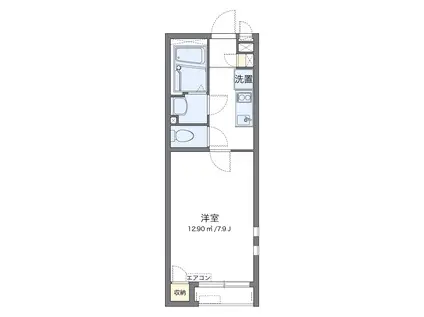 クレイノエスペランサ トワ(1K/2階)の間取り写真