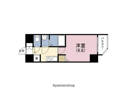 レジデンス 福島2(1K/4階)の間取り写真