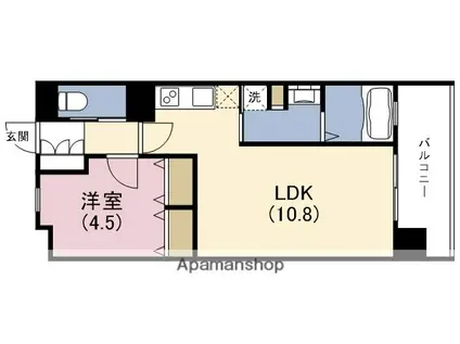 レジュールアッシュ福島(1LDK/12階)の間取り写真