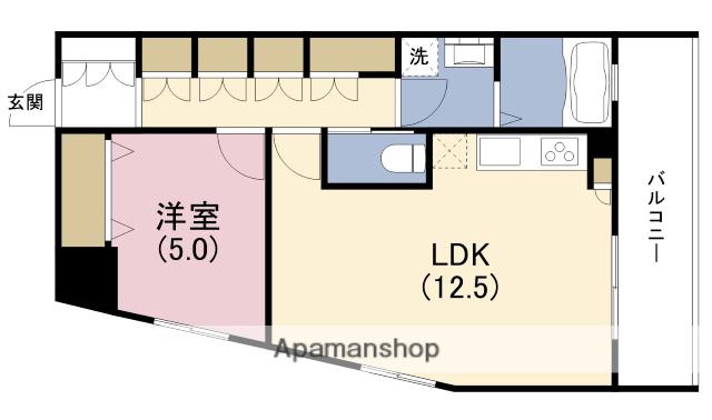 レジュールアッシュ福島(1LDK/4階)の間取り写真