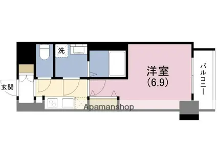 ララプレイス大阪福島ミラ(1K/9階)の間取り写真