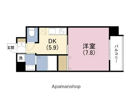 アール大阪リュクス(1DK/2階)の間取り写真