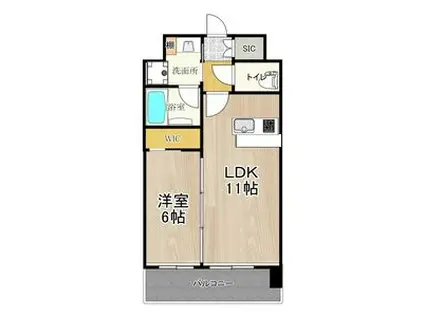 プレジオ内代(1LDK/7階)の間取り写真