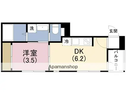 ハーモニーテラス千舟Ⅱ(1DK/3階)の間取り写真