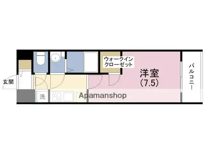 ファーストフィオーレ福島野田2(1K/7階)の間取り写真